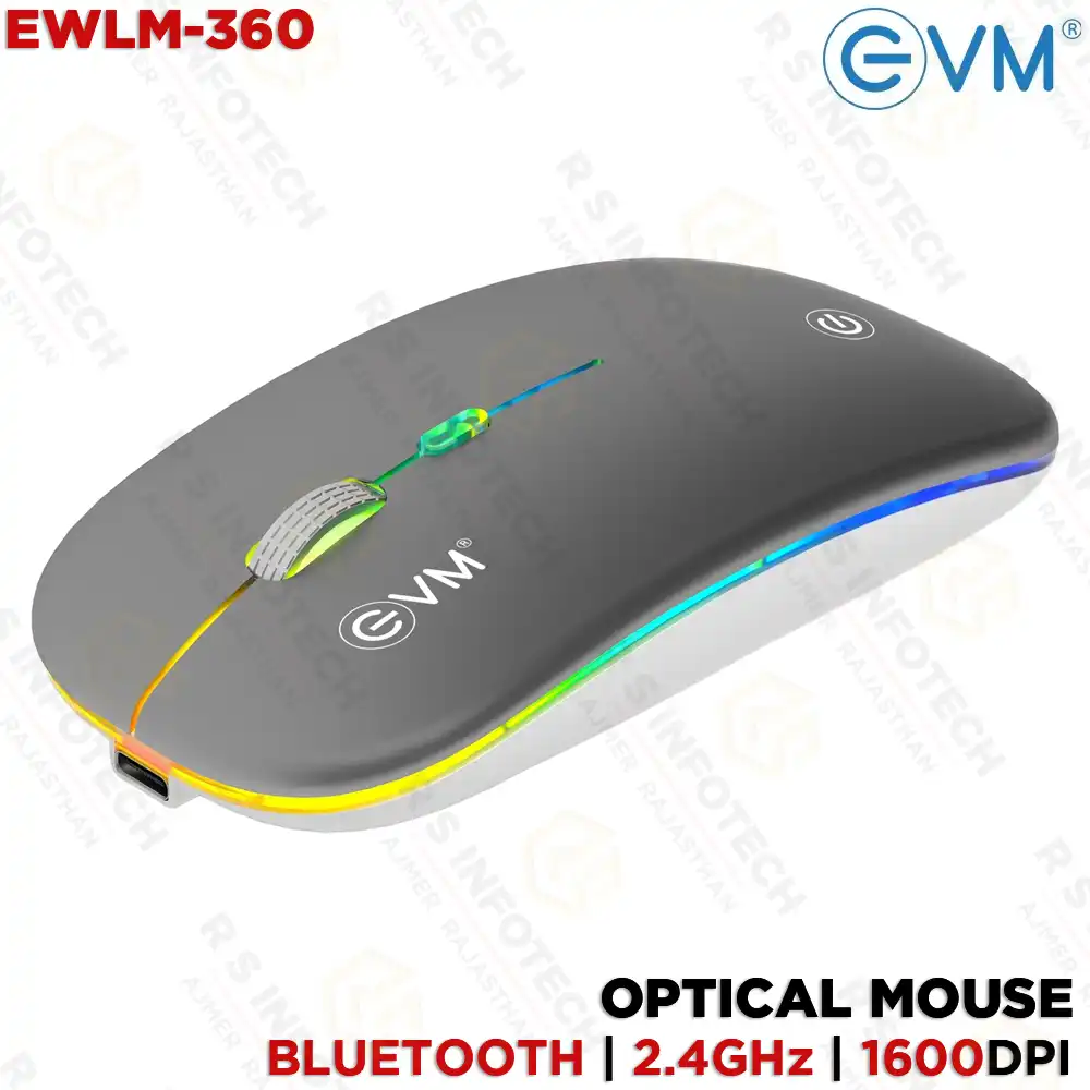 EVM ENGRIP-360 DUAL MODE WIRELESS MOUSE | BT+2.4G | RECHARGEABLE