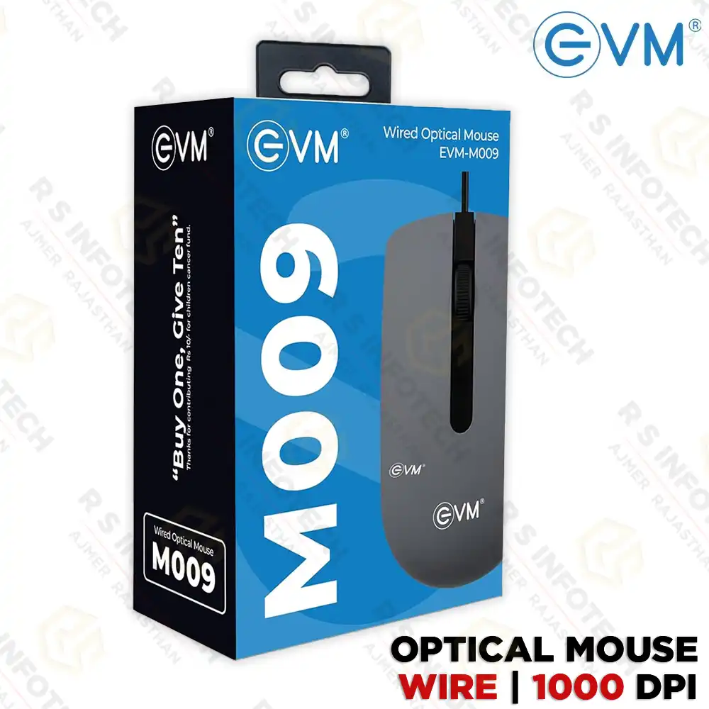 EVM M009 USB WIRED MOUSE | 1000DPI | LIGHTWEIGHT | PLUG & PLAY