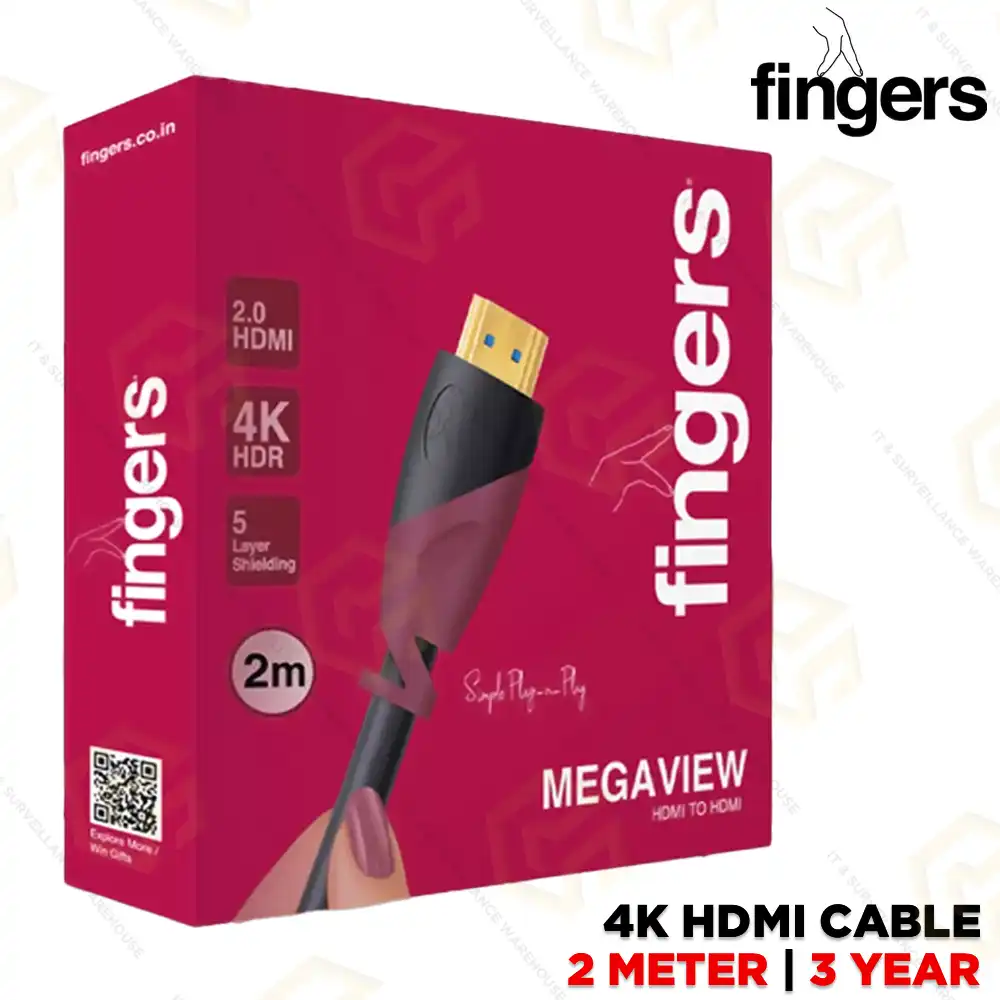 FINGERS MEGAVIEW 2MTR 4K HDMI CABLE | 3 YEAR