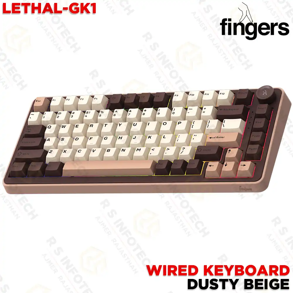 FINGERS QUIKFINGERS LETHAL-GK1 WIRELESS MECHANICAL GAMING KEYBOARD | DUSTY BEIGE