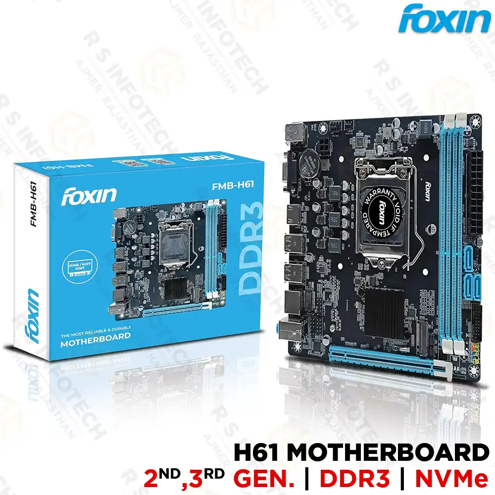 FOXIN H61 DDR3 LGA1155 2ND 3RD GEN MOTHERBOARD