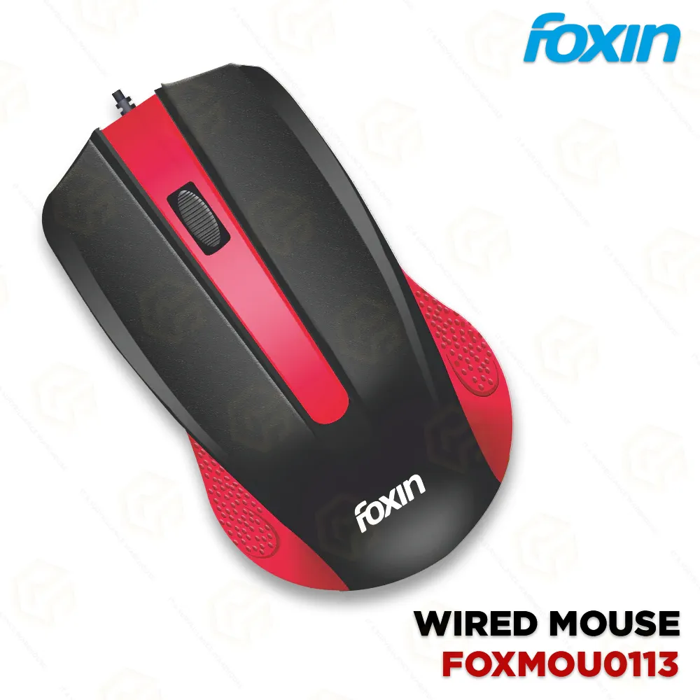 FOXIN USB WIRED MOUSE RED (1YEAR)