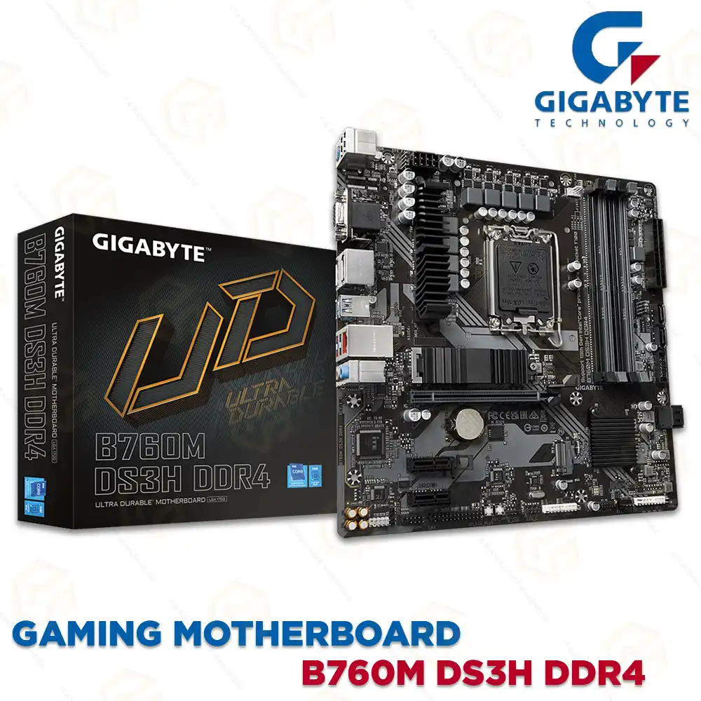 GIGABYTE B760M DS3H DDR4 MOTHERBOARD (12 & 13th GEN.)