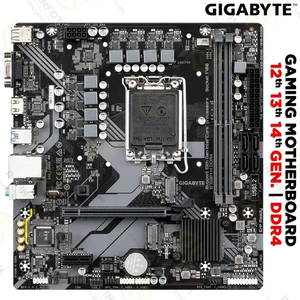 GIGABYTE B760M H DDR4 GAMING MOTHERBOARD 12TH/ 13TH/ 14TH GEN | LGA1700 SOCKET