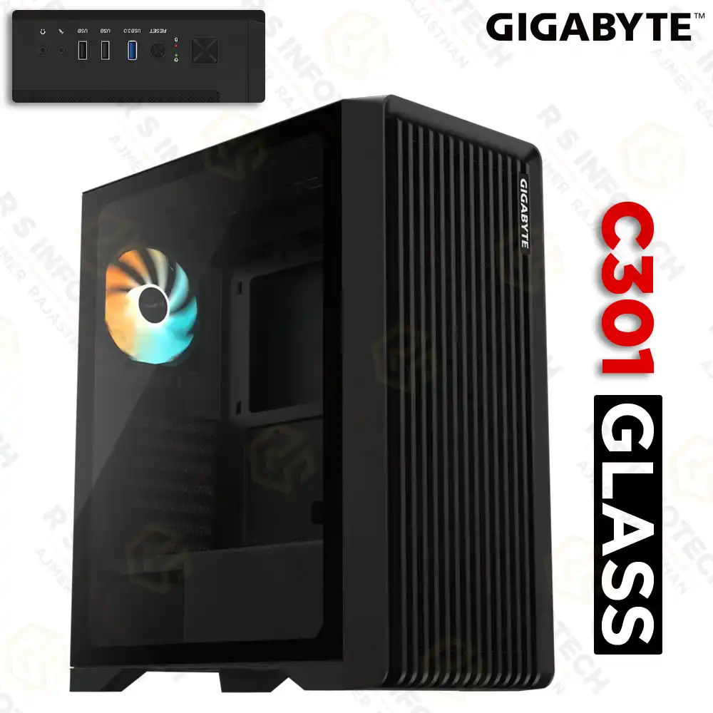 GIGABYTE C103 Glass MID-TOWER Cabinet | GOOD AIRFLOW & TEMPERED GLASS
