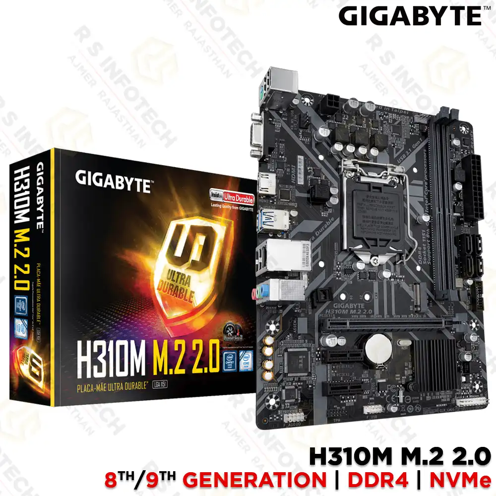 GIGABYTE H310M-M.2 2.0 DDR4 MOTHERBOARD | INTEL 8TH & 9TH GEN | M.2 NVME | USB 3.1
