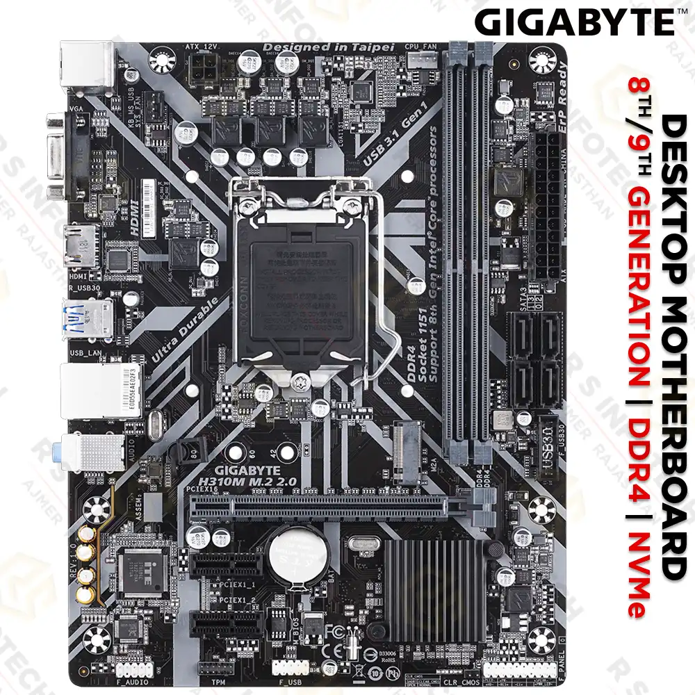 GIGABYTE H310M-M.2 2.0 DDR4 MOTHERBOARD | INTEL 8TH & 9TH GEN | M.2 NVME | USB 3.1