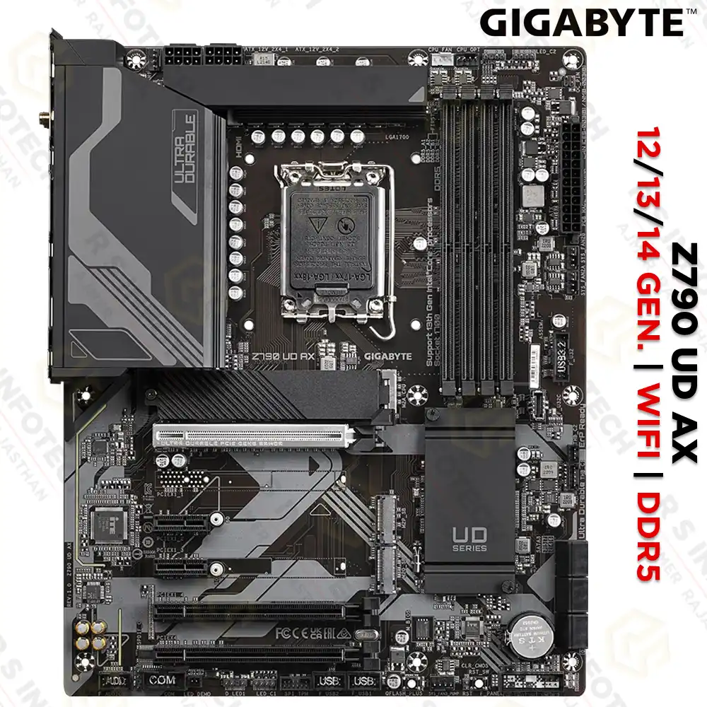 GIGABYTE Z790 UD AX DDR5 INTEL 12TH 13TH & 14TH GEN MOTHERBOARD