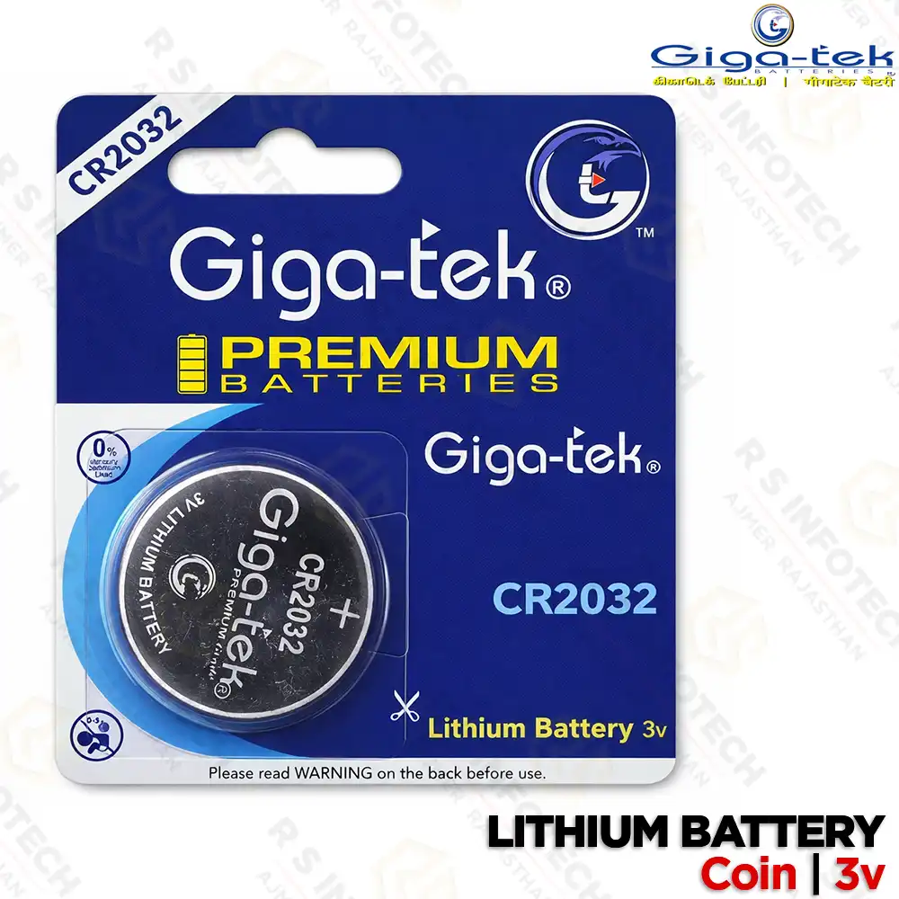 GIGATEK CR2032 3V LITHIUM COIN CELL BATTERY | CMOS CELL | RELIABLE POWER