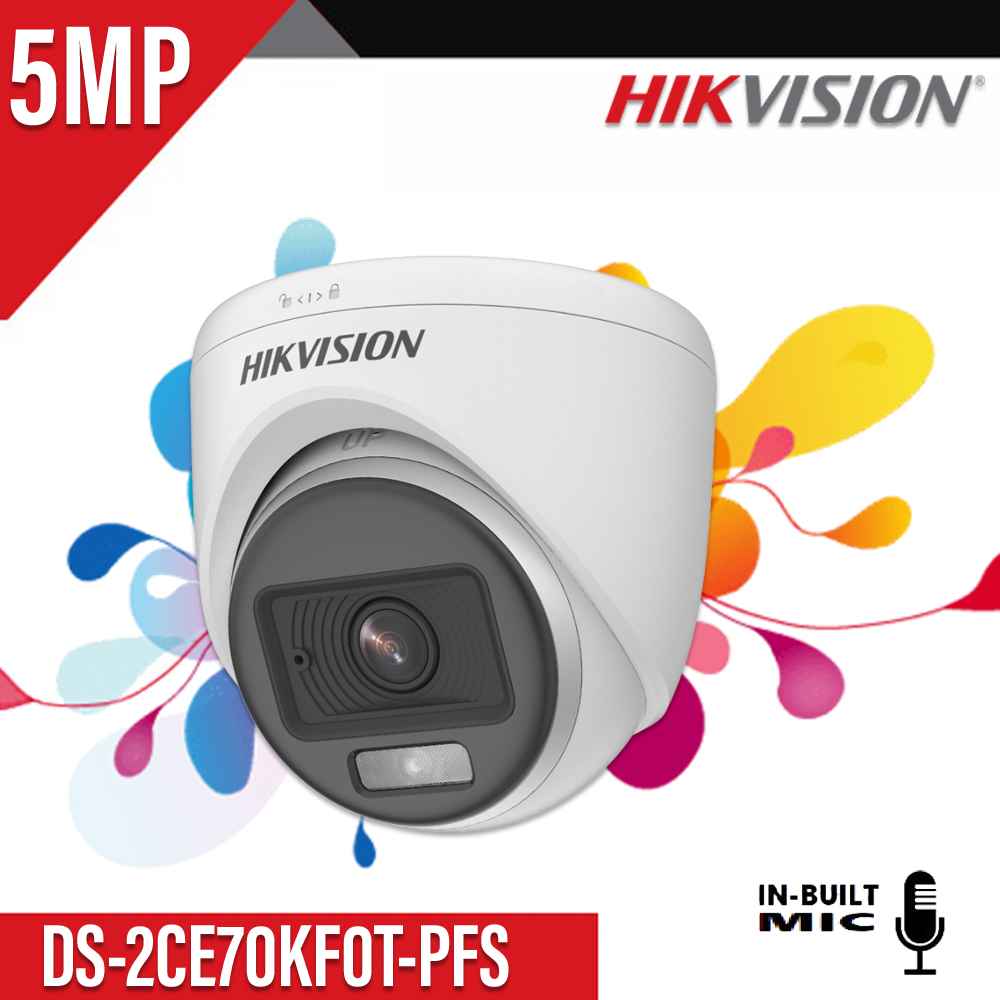 HIKVISION 70KF0T-PFS 5MP HD DOME COLOR+MIC