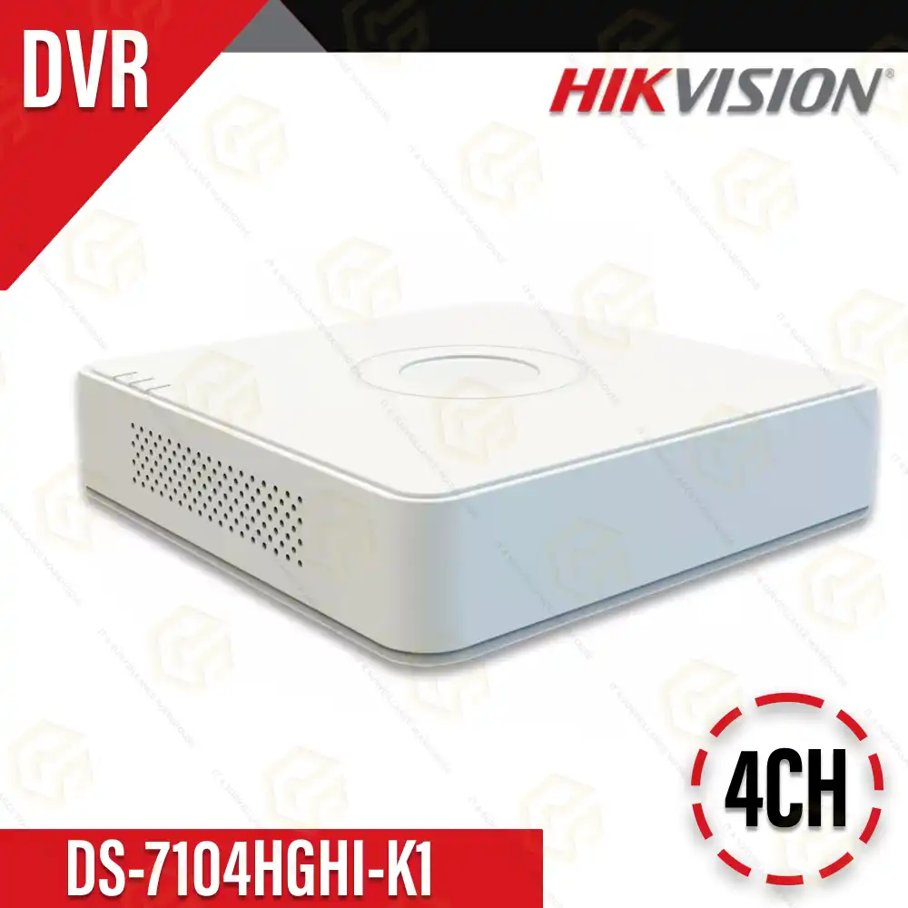 HIKVISION 7104HGHI-K1/N 4CH ECO 2MP HD DVR (INBUILT AUDIO)