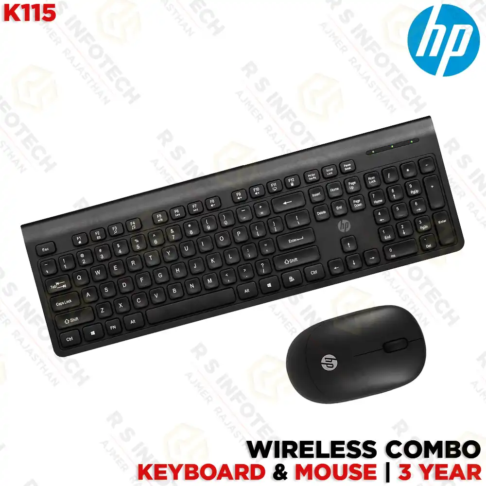 HP 115 WIRELESS KEYBOARD COMBO | SLIM DESIGN | PLUG & PLAY | USB NANO RECEIVER (3 YEAR)
