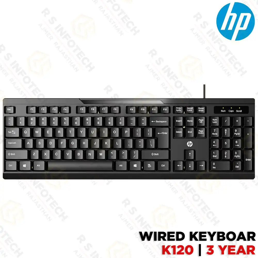 HP K120 WIRED USB KEYBOARD | FULL-SIZE 104-KEY LAYOUT | PLUG-AND-PLAY (3YEAR)