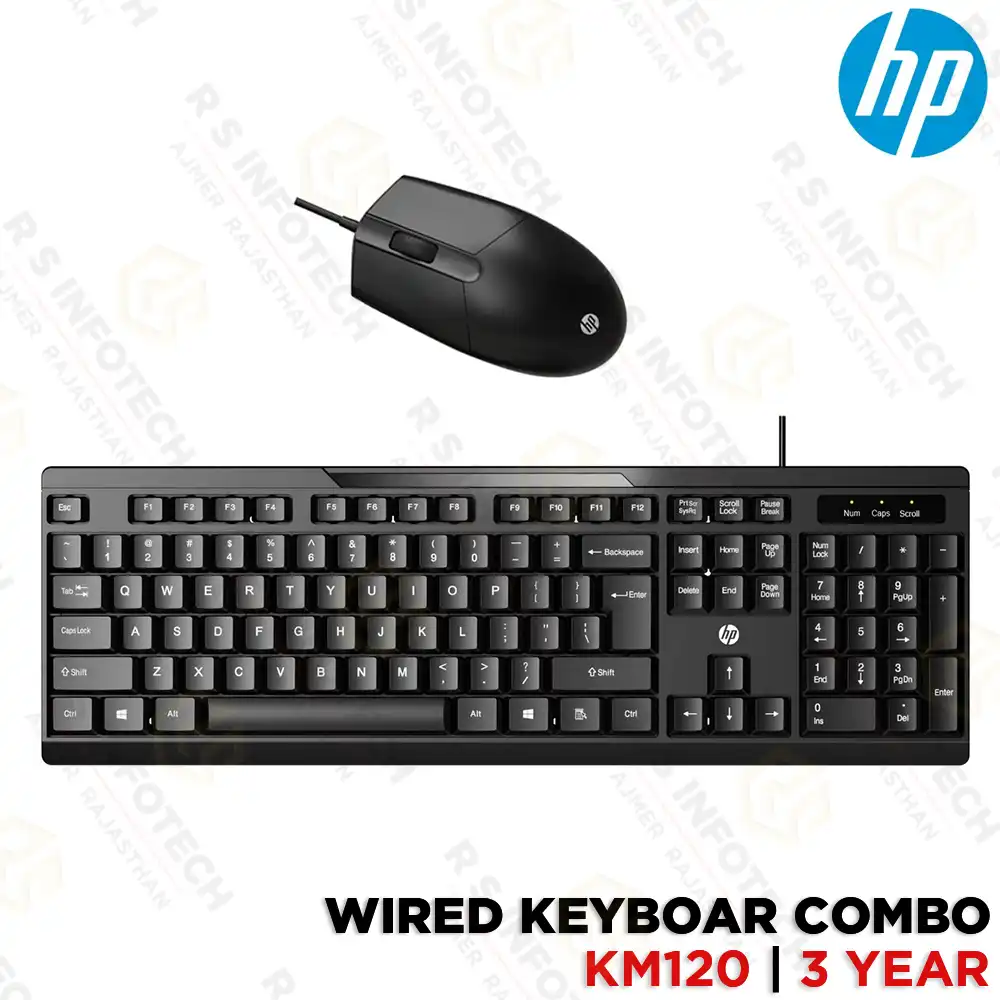 HP KM120 WIRED MOUSE AND KEYBOARD COMBO COMBO SET (BLACK)