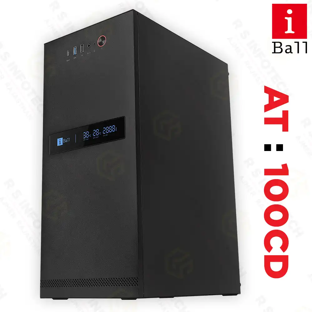 IBALL AT100CD WITH SMPS MID TOWER CABINET | TYPE-C | USB 3.0 (BLACK)