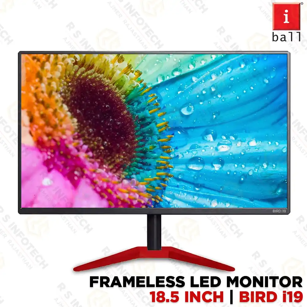 iBALL BIRD i19 18.5″ HD LED MONITOR – HDMI+VGA, ANTI‑GLARE, 3‑YEAR ONSITE
