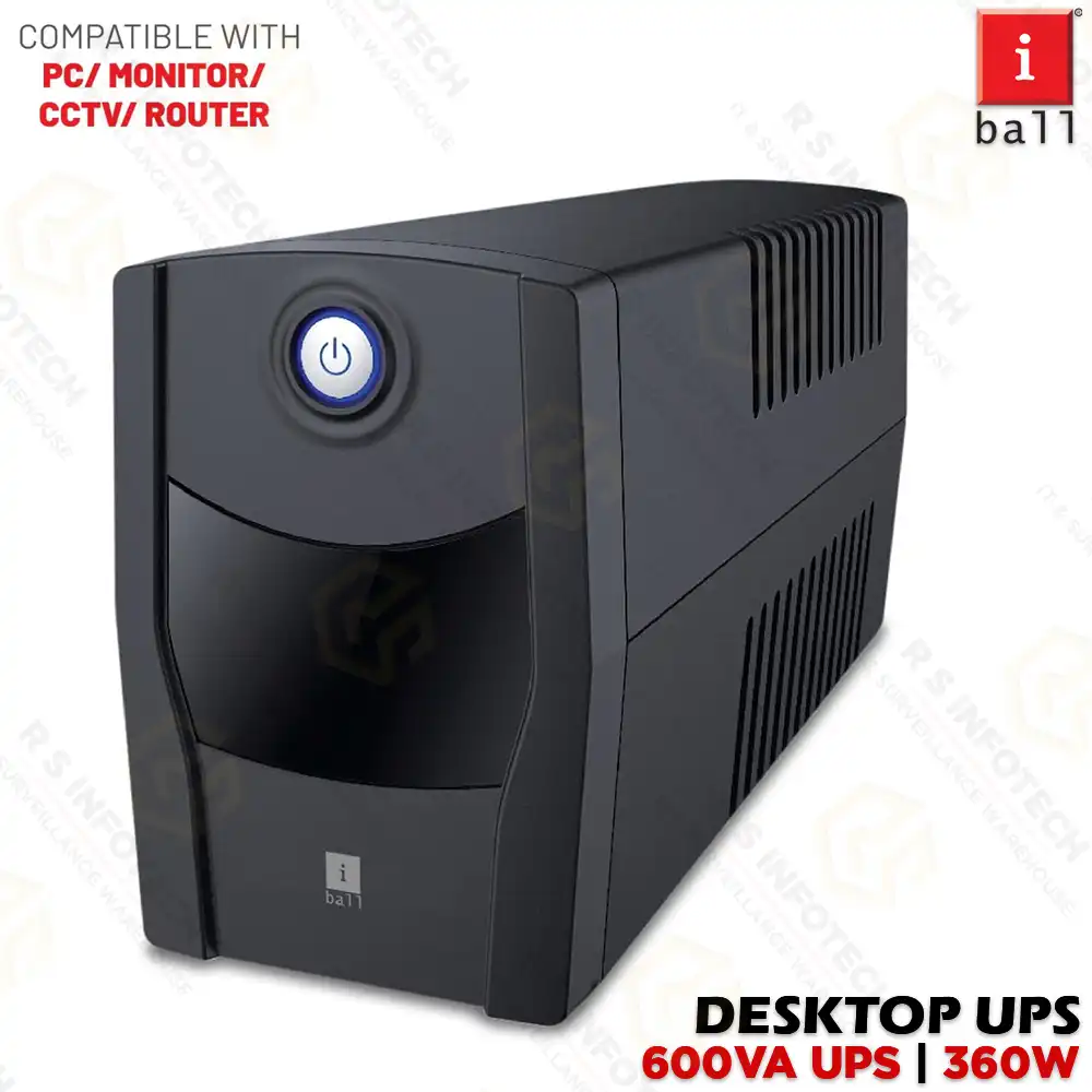 IBALL NIRANTAR 660-600VA SINGLE BATTERY UPS 360W 3 SOCKET (2+2WARRANTY)