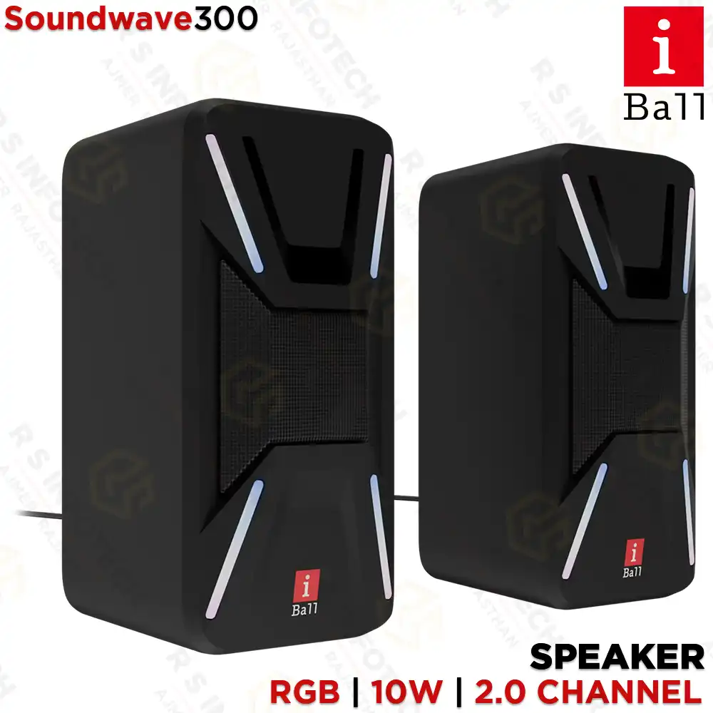 IBALL SOUNDWAVE 300 10W RMS 2.0 RGB SPEAKER | USB POWER | 3.5MM AUDIO