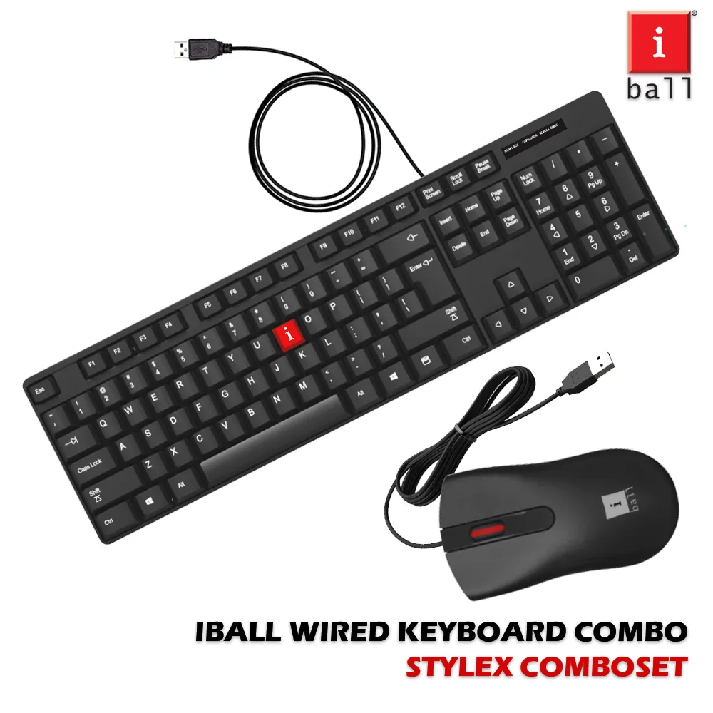 IBALL WIRED KEYBOARD MOUSE COMBO STYLEX