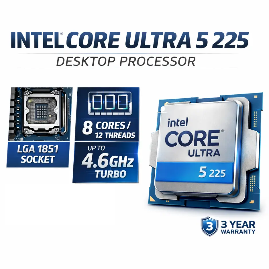 INTEL CORE ULTRA 5 225 DESKTOP PROCESSOR | LGA 1851 | IN-BUILT GRAPHIC
