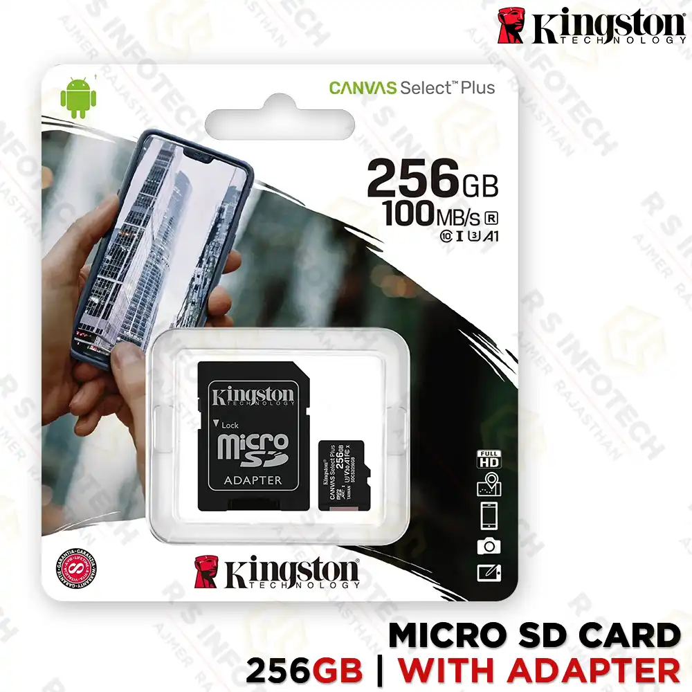 KINGSTON MICROSDXC 256GB 100MB/S READ | MEMORY CARD | WITH ADAPTER