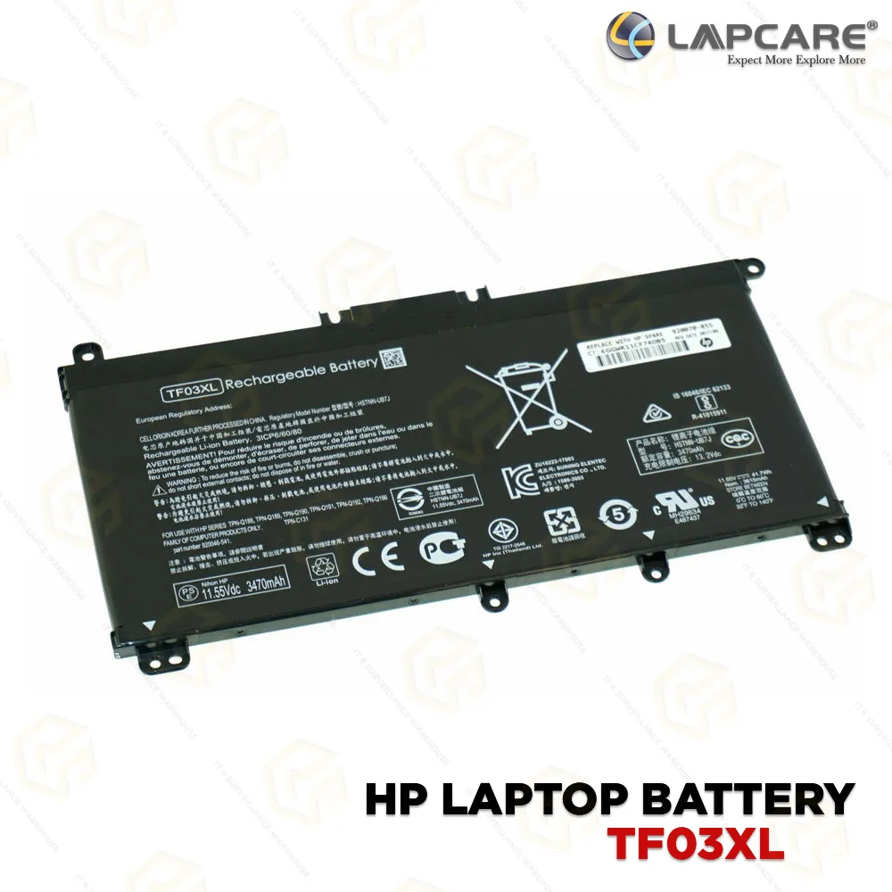 LAPCARE BATTERY FOR HP TF03XL