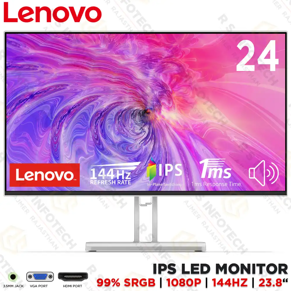 LENOVO L24-4C 23.8" IPS FHD 144HZ MONITOR | SPEAKER | 67DDKAC6IN