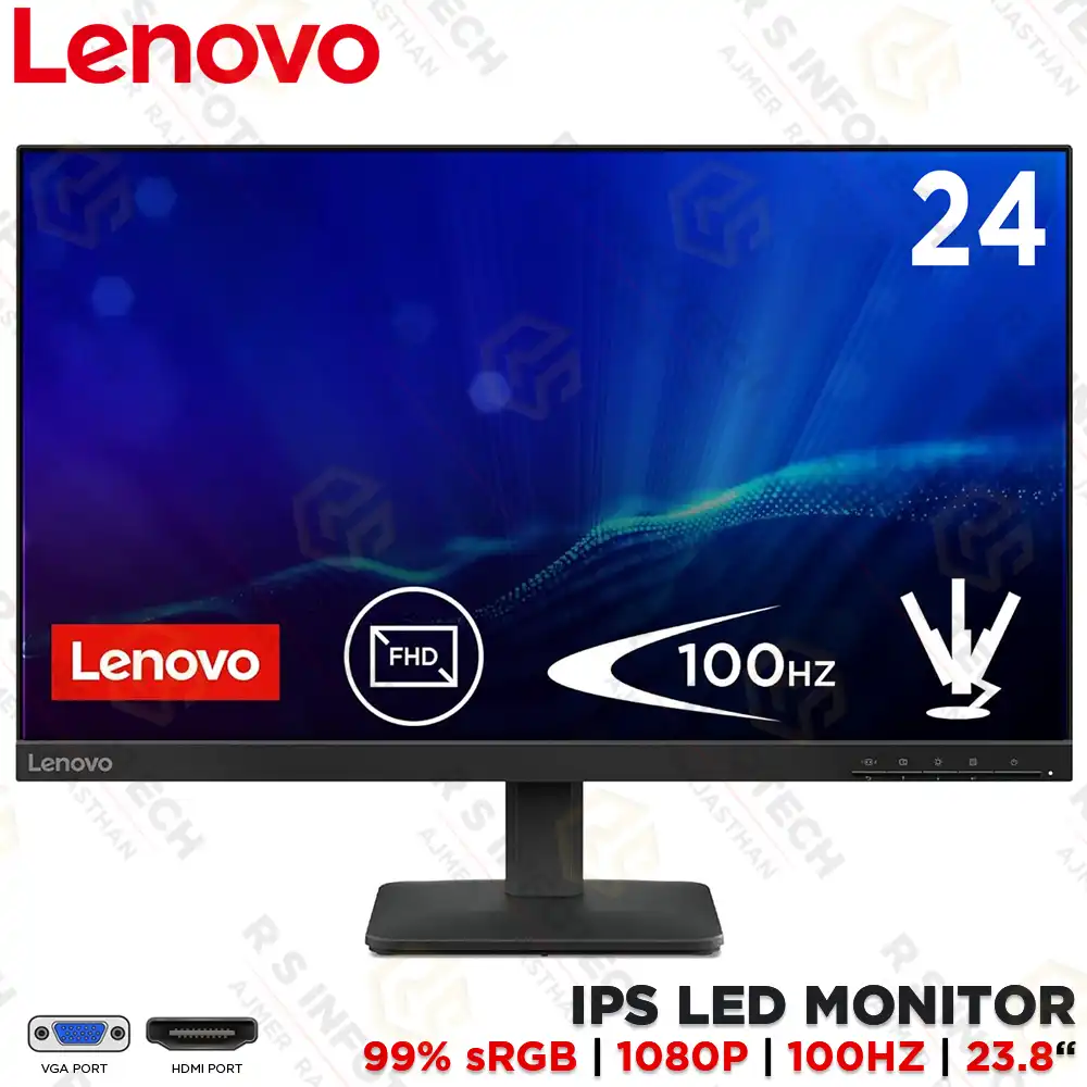 LENOVO L24-4E 23.8" IPS FHD 100HZ MONITOR | 68C2KAC1IN | BLACK
