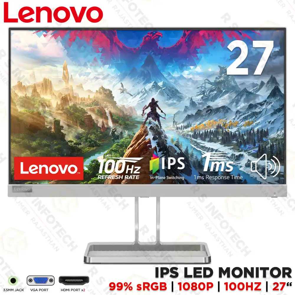 LENOVO L27i-4A 27" IPS FHD 100HZ MONITOR | SPEAKER | 67BEKAC1IN