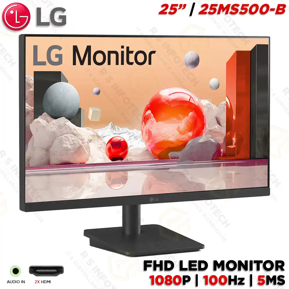LG 25MS500-B 25″ FHD IPS MONITOR – 100 HZ, 5 MS, HDMI×2, ON-SCREEN CONTROL (3YEAR)