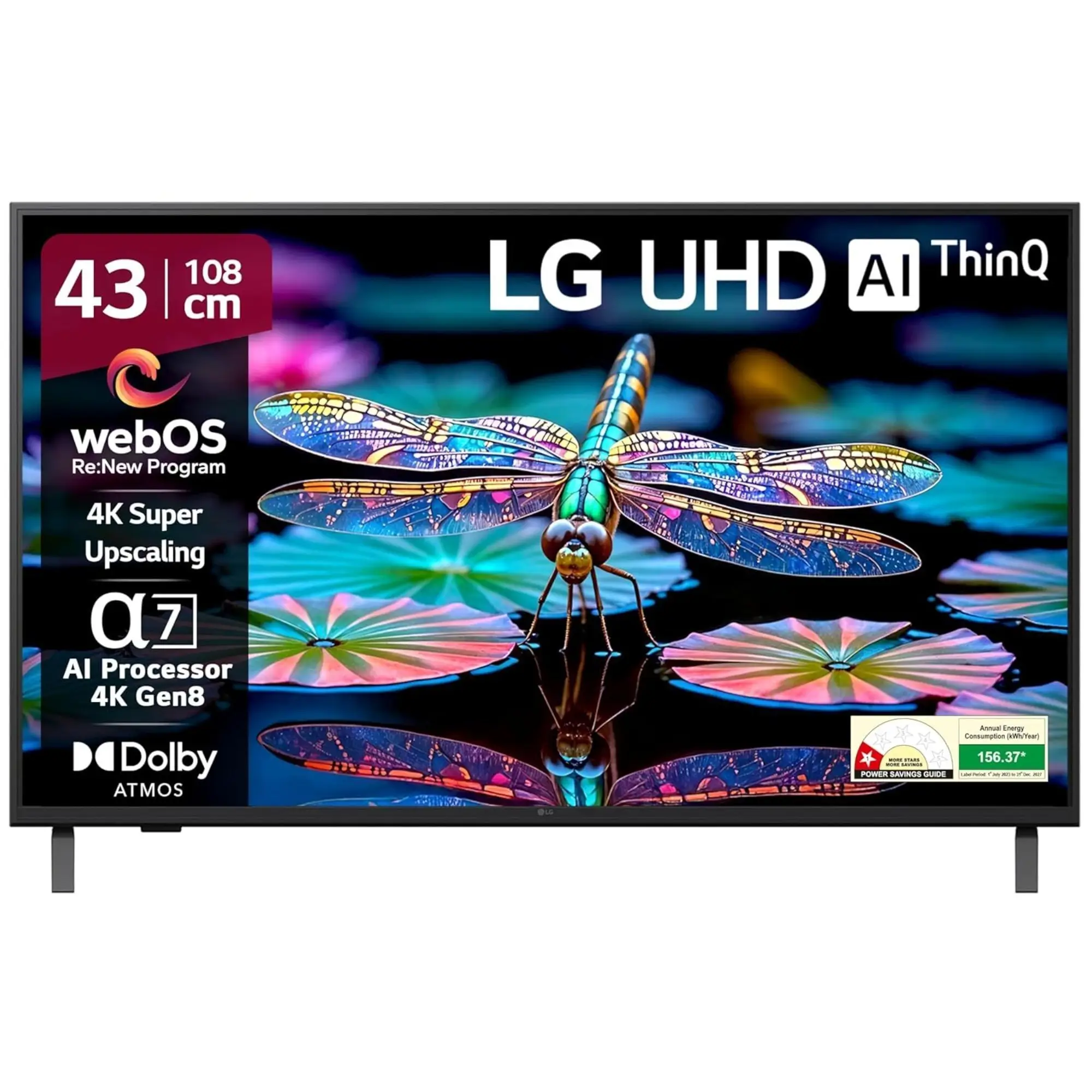 LG 43 INCH BLACK 4K ULTRA HD ANDROID SMART TV, 43UA831COLA.ATR