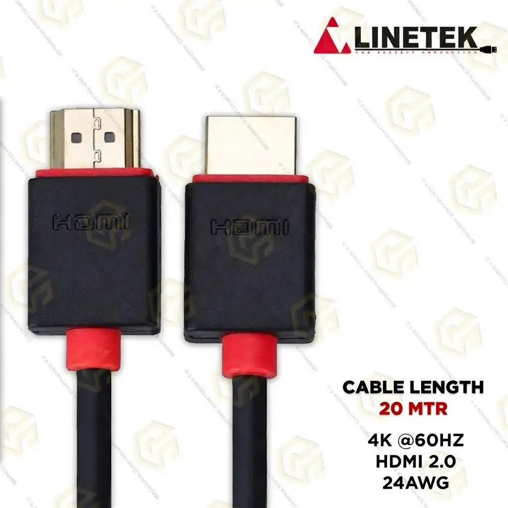 LINETEK 20MTR HDMI CABLE | 4K @60HZ | HDMI 2.0 | 24AWG