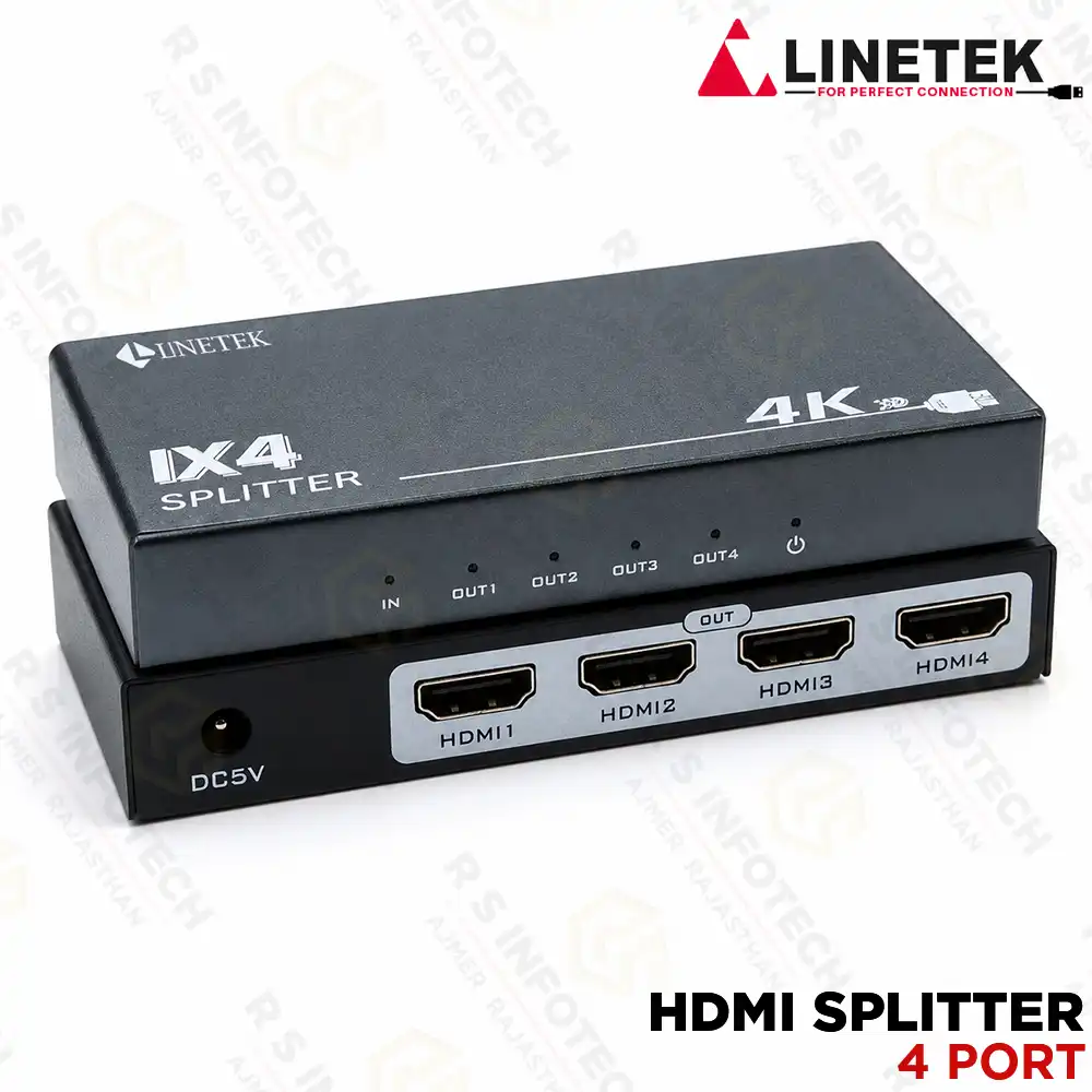 LINETEK ES104H 1X4 4K VIDEO SPLITTER | HDMI SPLITTER | UHD DISPLAY | HDMI 2.0