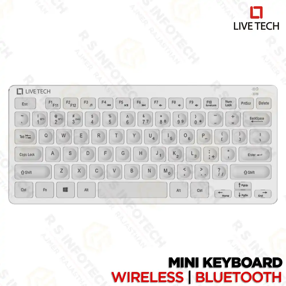 LIVETECH WMK05 MULTI MINI WIRELESS KEYBOARD WHITE | DUAL MODE | 78 KEYS (2 YEAR)