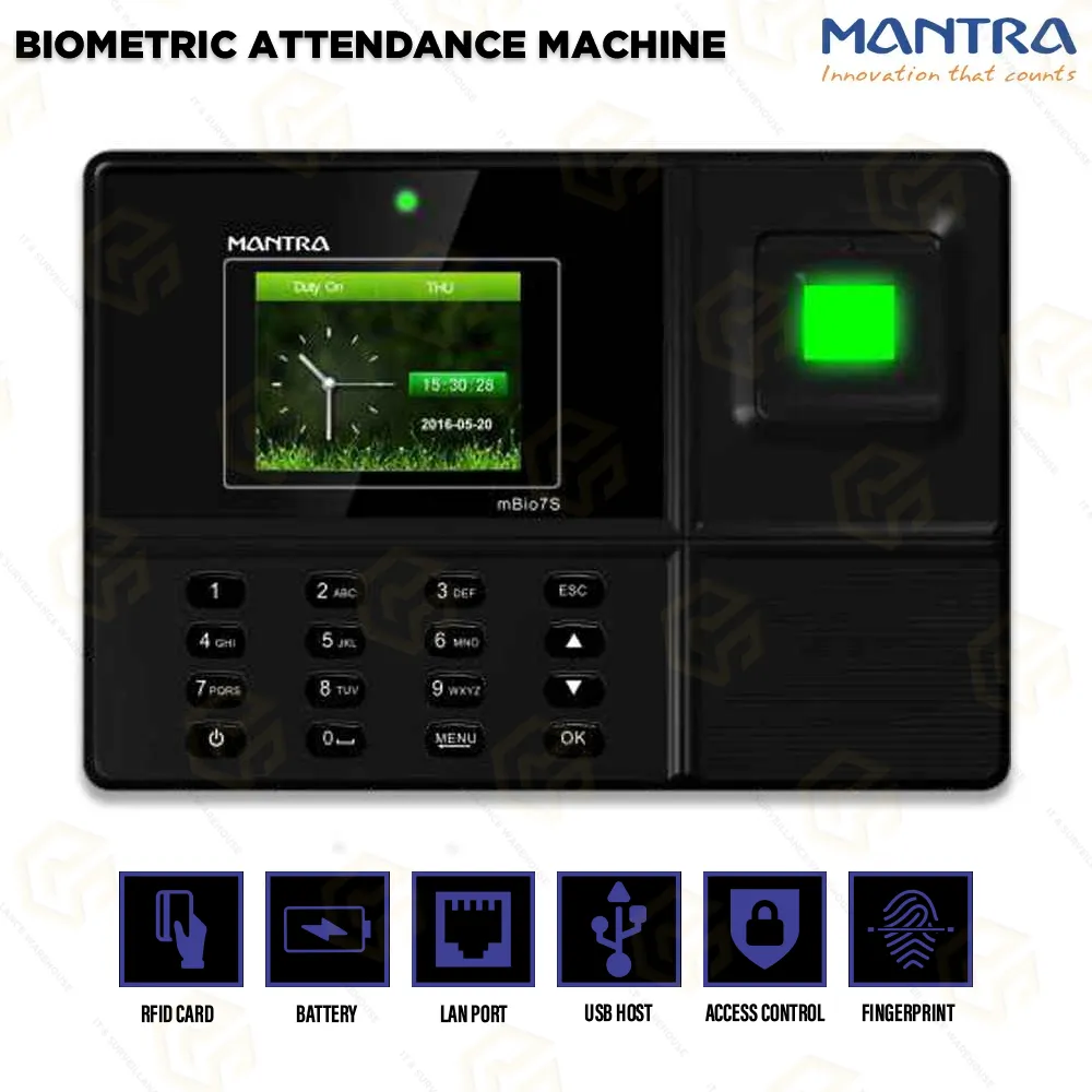 MANTRA BIOMETRIC ATTENDANCE MBIO-7S