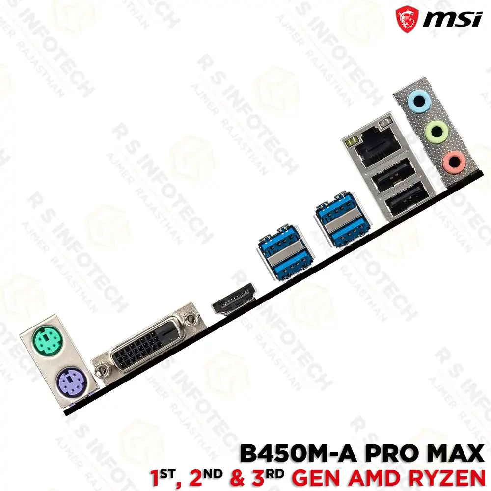 MSI B450M-A PRO MAX | MICRO-ATX MOTHERBOARD | AM4 SOCKET | DDR4 SUPPORT