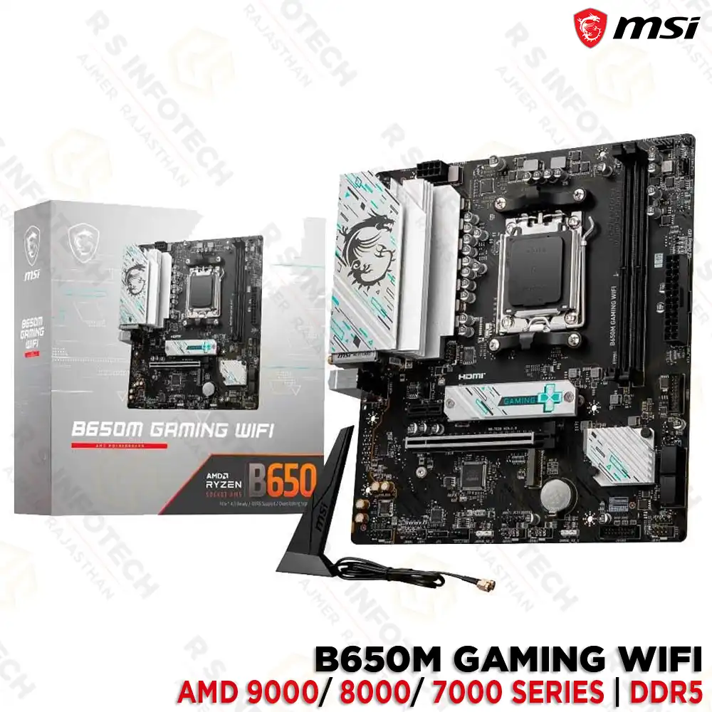 MSI B650M GAMING WIFI DDR5 AM5 MOTHERBOARD | RYZEN 9000/8000/7000 SUPPORT