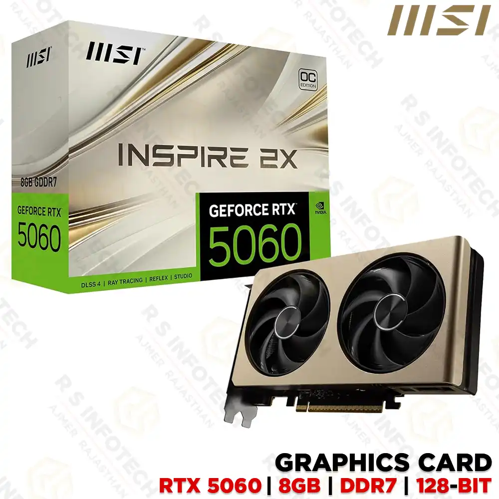 MSI GEFORCE RTX 5060 8G DDR7 INSPIRE 2X GRAPHICS CARD | OC EDITION (3 YEAR)