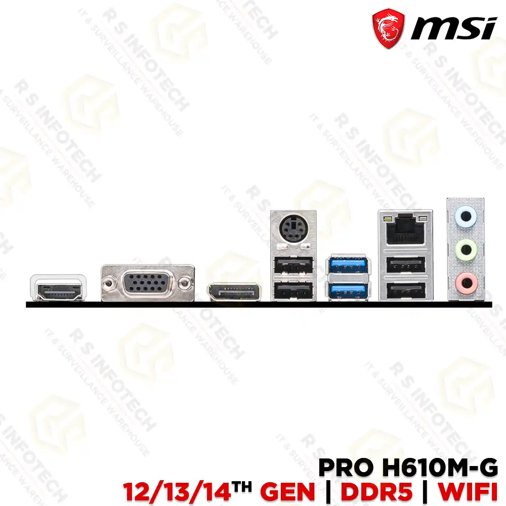 MSI H610M-G DDR5 WIFI+BLUETOOTH MOTHERBOARD 12TH/ 13TH/ 14TH GEN (3YEAR)