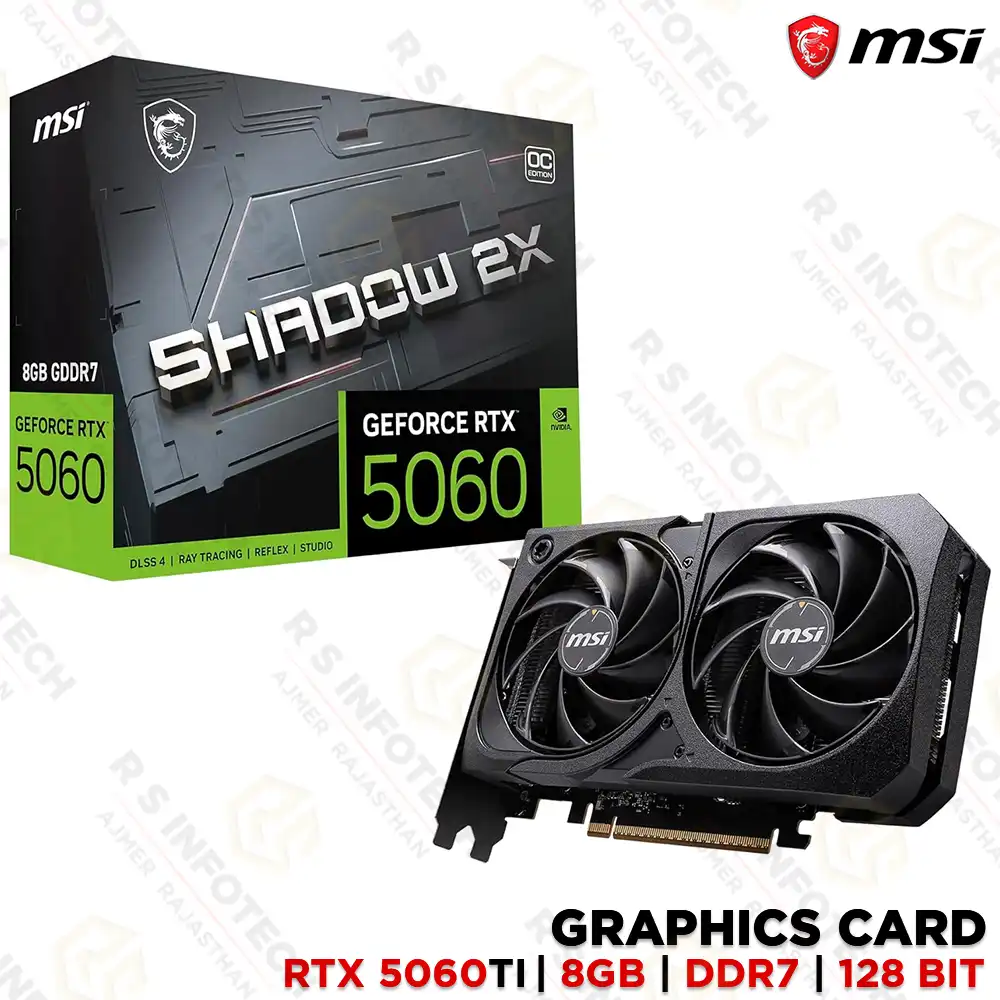 MSI RTX 5060 TI 8G SHADOW 2X OC PLUS | GRAPHICS CARD | GDDR7 | PCIe GEN5