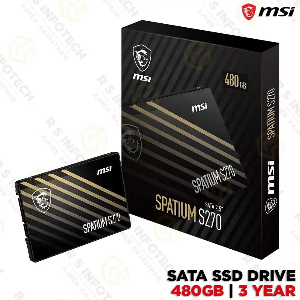 MSI SPATIUM S270 480GB SATA 2.5" 500MB/s | SSD | RELIABLE PERFORMANCE | SATA III (3 YEAR)