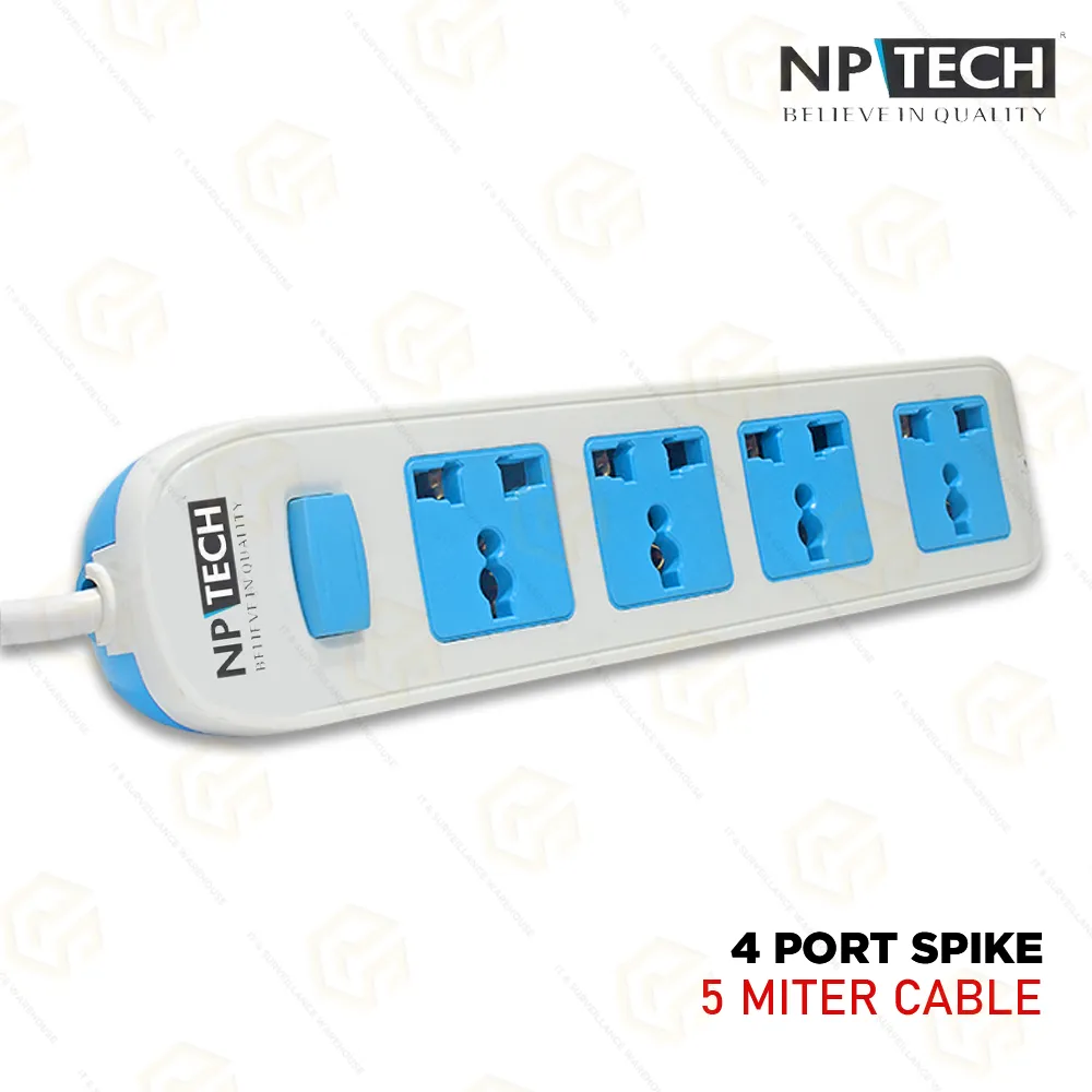 NPTECH 4 SOCKET SPIKE 027 5MTR CABLE