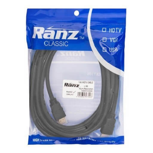 RANZ HDMI CABLE 1.5MTR BLACK