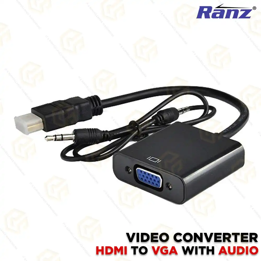 RANZ HDMI TO VGA WITH AUDIO | BLACK