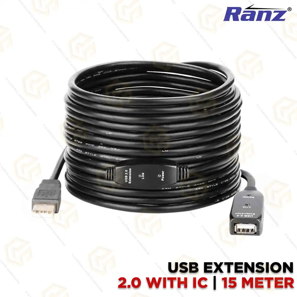 RANZ USB EXTENSION CABLE 15MTR WITH IC