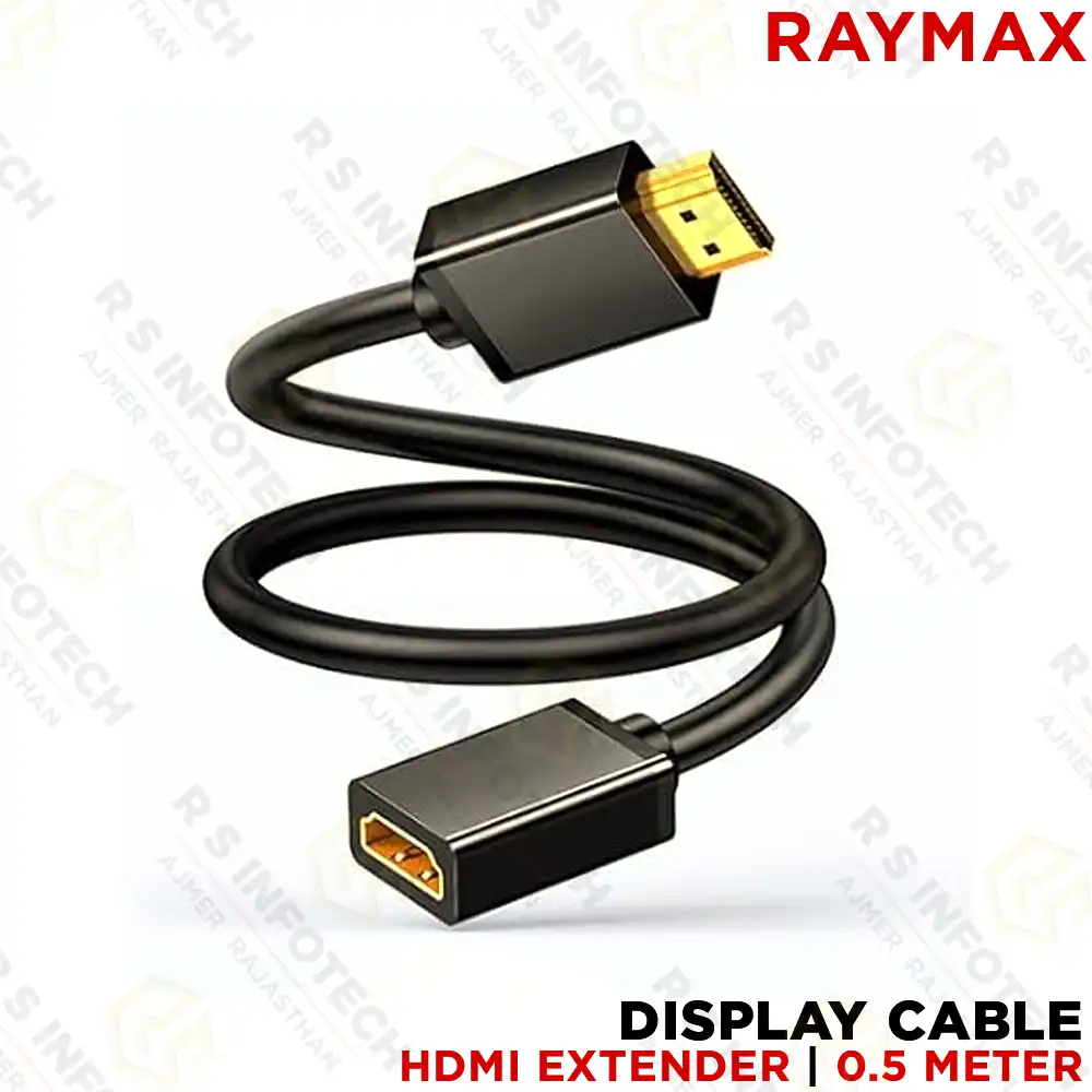 RAYMAX HDMI MALE TO FEMALE EXTENSION CABLE | 50CM LENGTH
