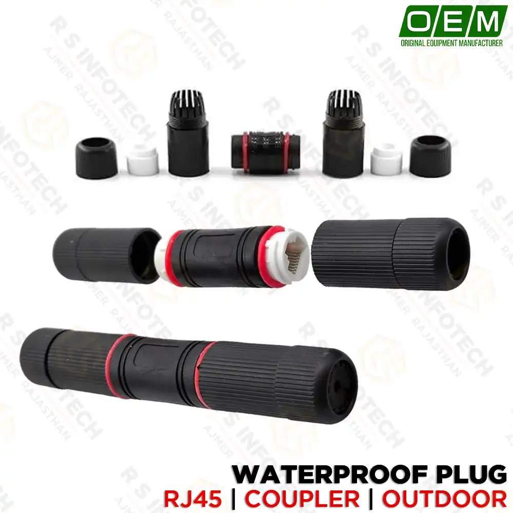 RJ45 WATERPROOF CONNECTOR COUPLER | ETHERNET COUPLER | JOINTER | BLACK