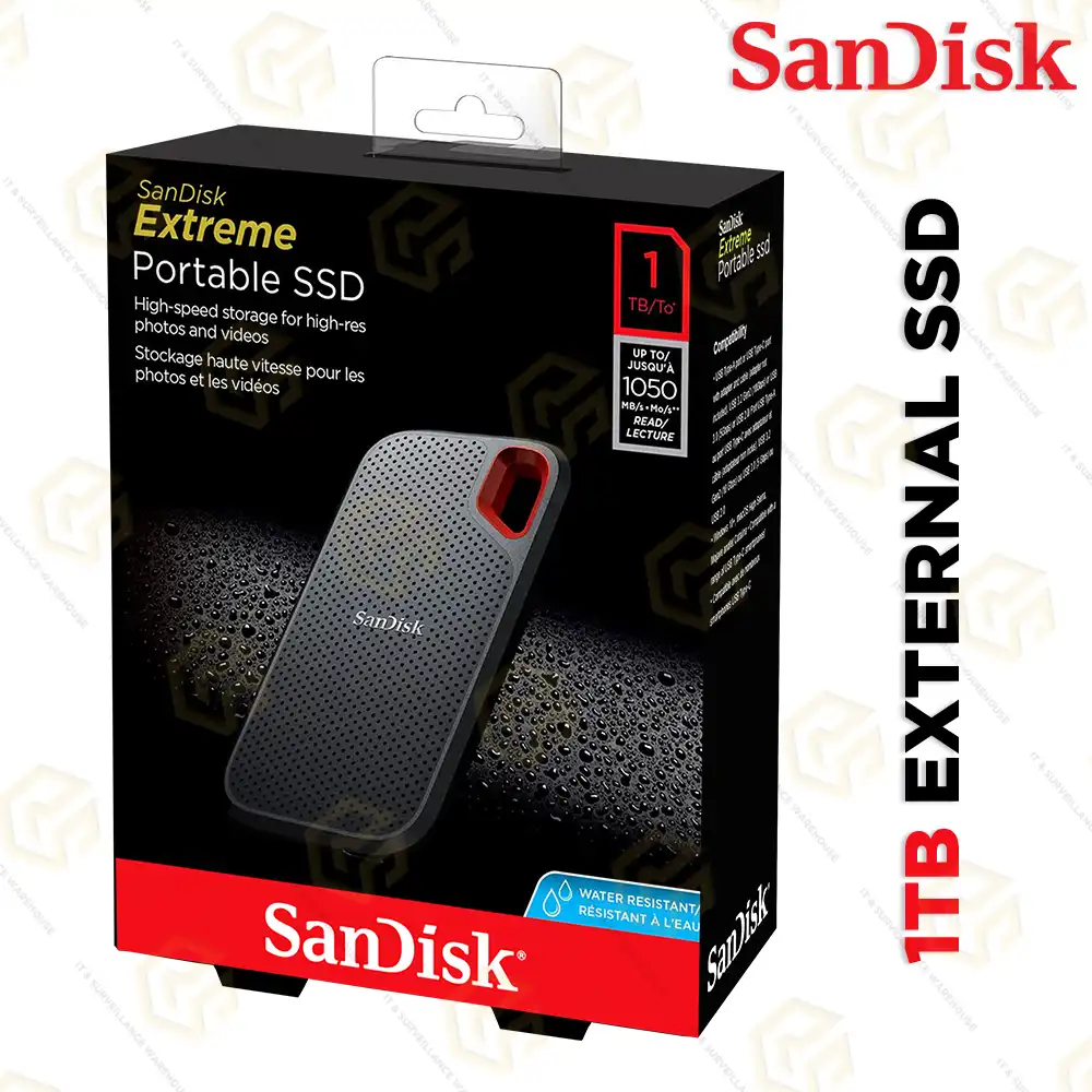 SANDISK 1TB EXTERNAL SSD E61 EXTREME USB 3.2 (5YEAR)