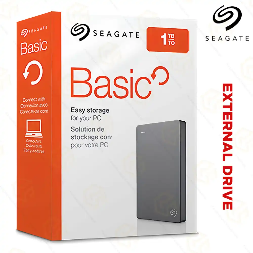 SEAGATE 1TB BASIC EXTERNAL HARD DRIVE USB 3.0 (3YEAR)