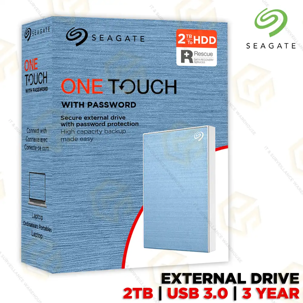 SEAGATE 2TB ONE TOUCH EXT2.5' BLUE